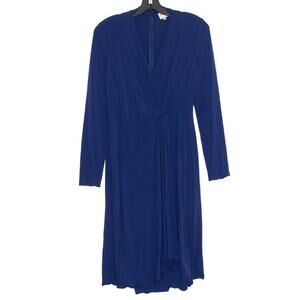 Armani Collezioni Dress Wrap Luxury Classic Old Money Minimalist Blue Size 46 10